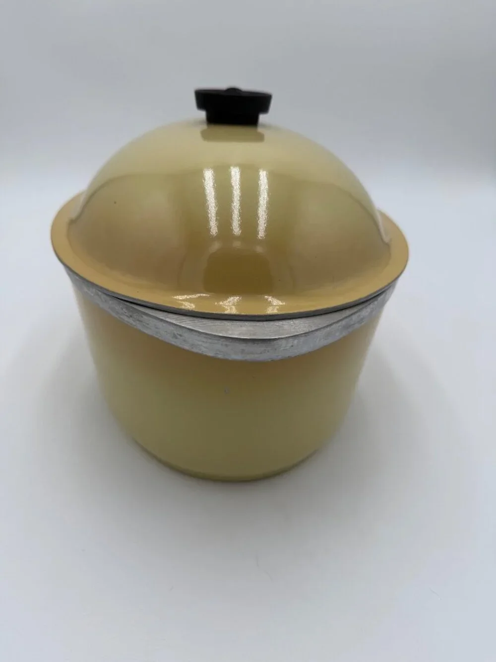 Vintage Club Cookware Yellow Harvest Gold Auminum Dutch Oven Roaster Lid